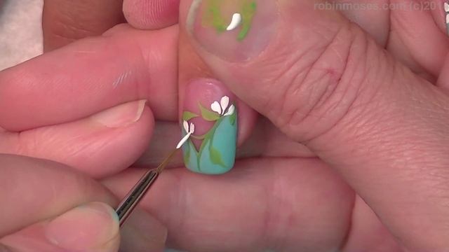 Nail Art | DIY Easy White Flowers on Mint Nails Design Tutorial