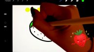 Bolalar uchun qulupnay chizish / Drawing Strawberry for kids/Рисунок Клубники для детей 🍓