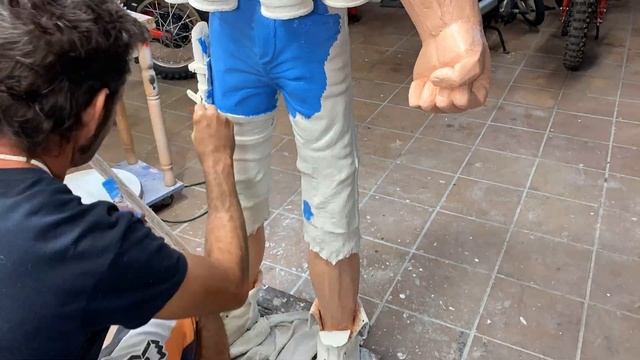 Figura tamaño real Popeye. Proceso construcción.