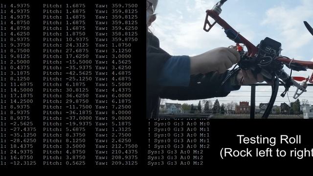 Project 8 - QuadCopter transmitting IMU data from RPi to Host via WiFi