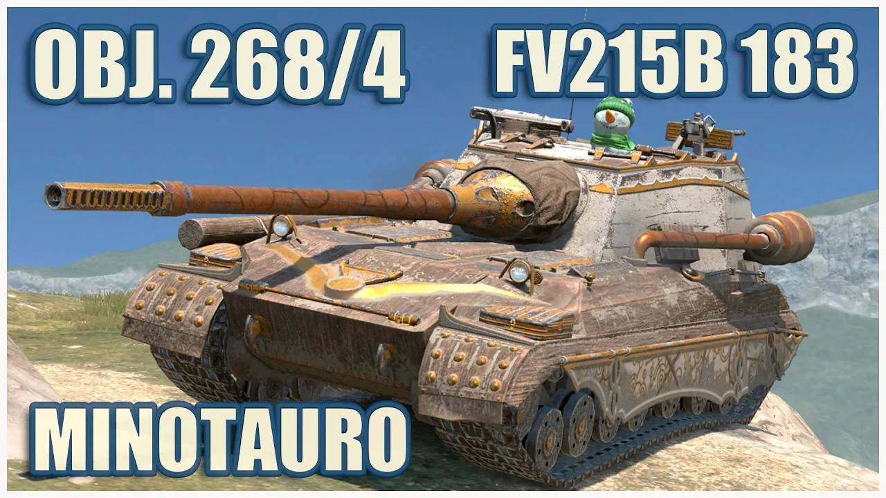 Объект 268-4, FV215b 183 & Minotauro  Tanks blitz Gameplay