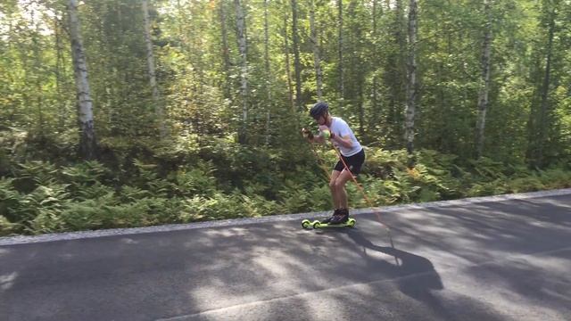 Roller ski skate speed training 2016.8.24