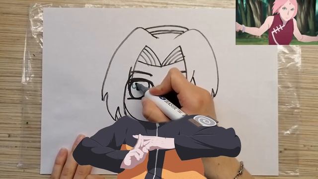 Let's draw WRONG HEAD Naruto and Sakura