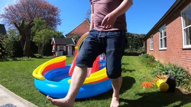 Intex Rainbow Ring Inflatable Play Water Park Slide Review