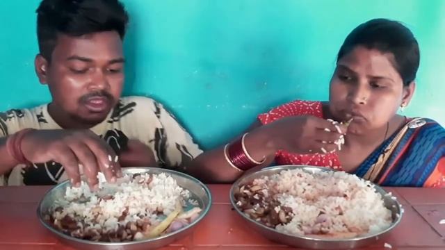 Tomato Potato bhaja raw mango with rice eating | simple desi style foods eating