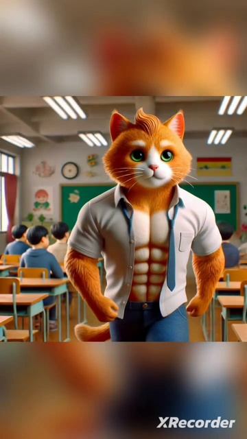 Ученик котенок любил свою учительницу