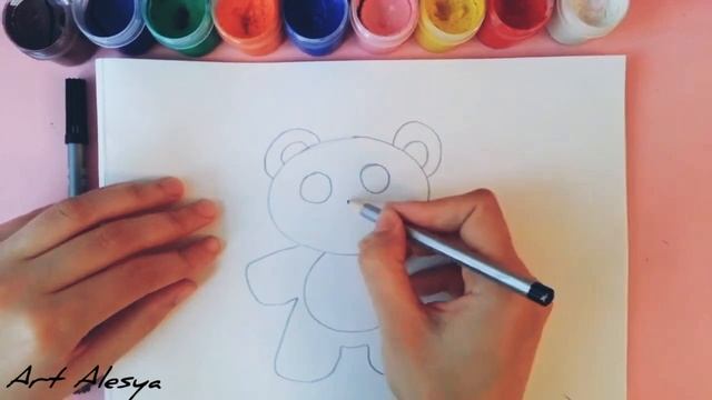 Простой рисунок милого мишки 🥰