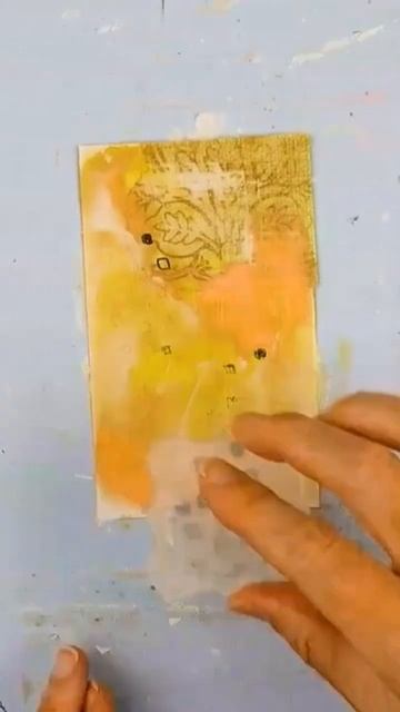Simple mixed media index card art with gelli prints. #shorts #mixedmedia #painting #art #collage