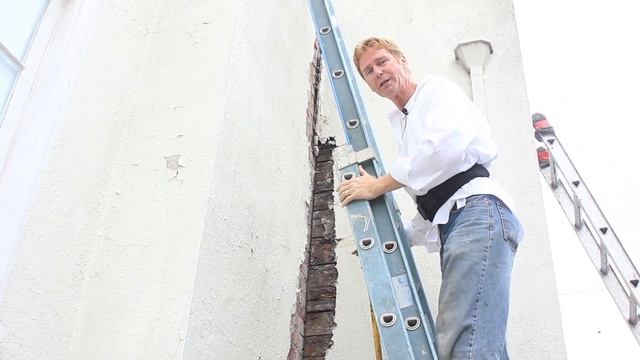 Stucco removal dry-rot wood replaced new lath.