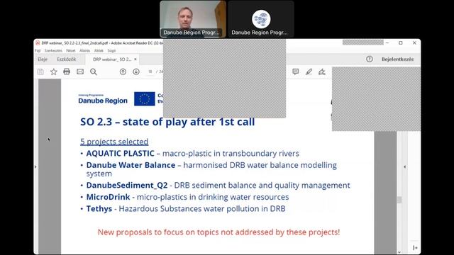 Thematic webinar (SO 2.2) and (SO 2.3) Climate change adaptation, water and sediment management