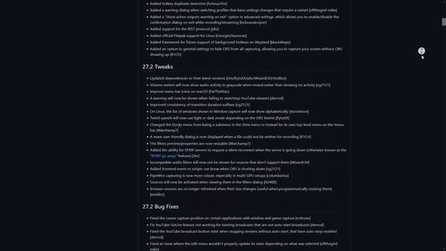 OBS Studio 27.2.4 Daftar Fitur Baru, Tambahan, Peningkatan, Perbaikan Bug