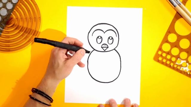 How to Draw A PENGUIN Using Letters and Numbers with Muffalo Potato