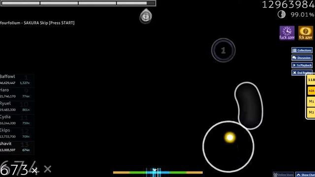 [osu!] fourfolium - SAKURA Skip [Press START] +HDDT 99.02% FC ★7.24