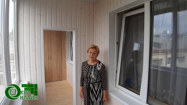 Отделка двух лоджий в ряд деревом по ул. Зорге 45-1 в Уфе от компании ОКНА ОНЛАЙН