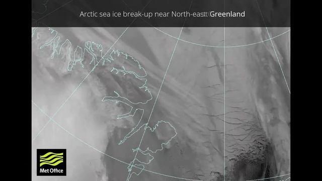 Arctic sea ice breaking up near Greenland