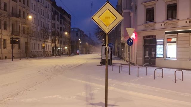 Snowed road blizzard recorded with zoom f4 + audio technica 4022. Germany Leipzig.