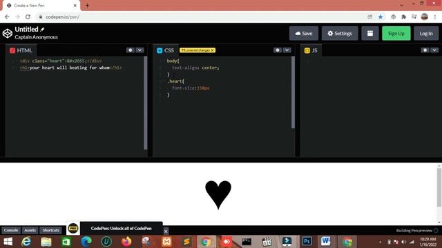 how to create heart beating animation in CSS TOOL ARE codepen.io/pen/