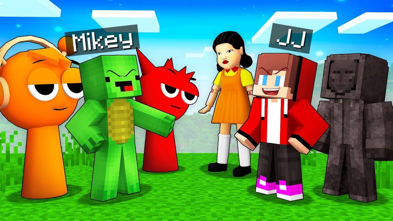 Джей Джей и Майки СЕМЕЙНАЯ битва КАЛЬМАРОВ против СПРУНКИ в Minecraft