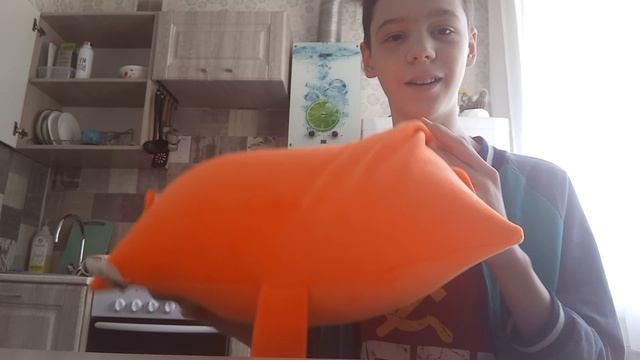 мой последний новогодний подарок-оранжевый кот-подушка