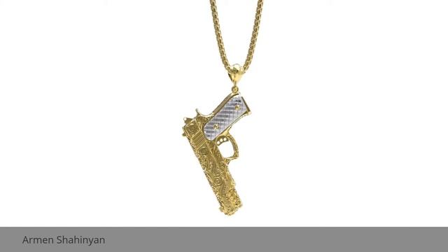 Engraving  Gun Pendant