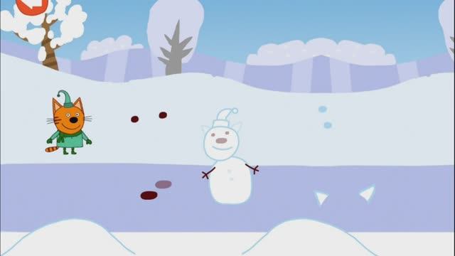 Снежные скульптуры. Три кота.  Игры.  Развивающие игры для детей. Мультики. Подписывайтесь друзья!