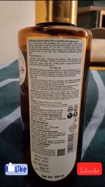 wow castor oil II cold pressed & hexane free II  hair, skin lips &nails # yt shorts