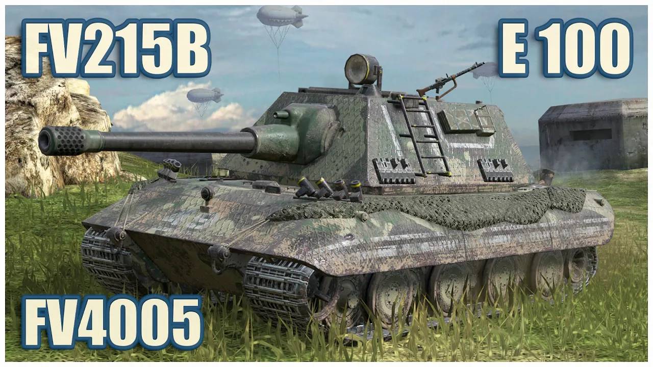 E 100, FV215b & FV4005 Tanks blitz Gameplay