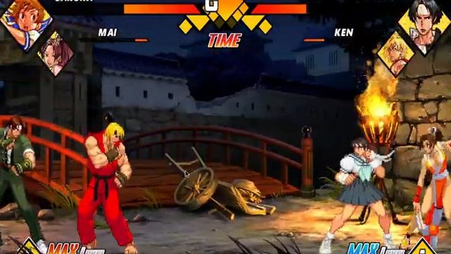 Capcom vs SNK 2 MUGEN Arcade Tag Playthrough   Sakura & Mai Gameplay
