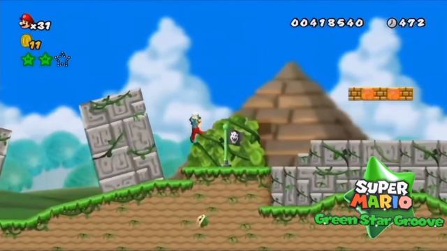 super  Mario Green star Groove: music river piranha oasis (ruins)