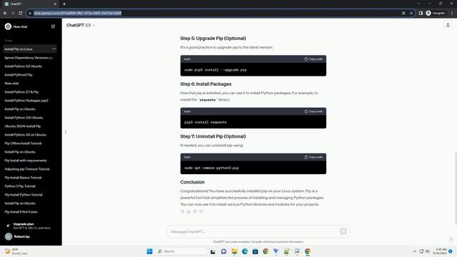 install pip with python linux