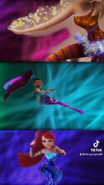 Stella, Bloom, Aisha - Winx Club Sirenix with Mythix Background