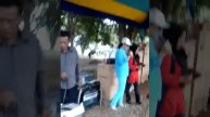 Bupati kutai kartanegara ibu rita widyasari saat meresmikan lomba mancing di pulau kumala tenggaron