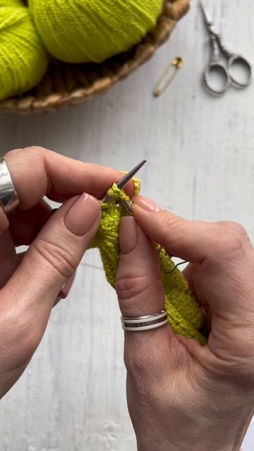 Провязывание ДП лицевой петлей