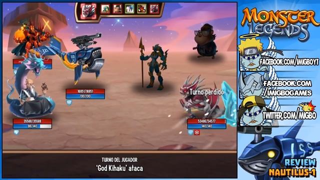 NAUTILUS-1 (LV 90) COMBATES PVP - Monster Legends Review