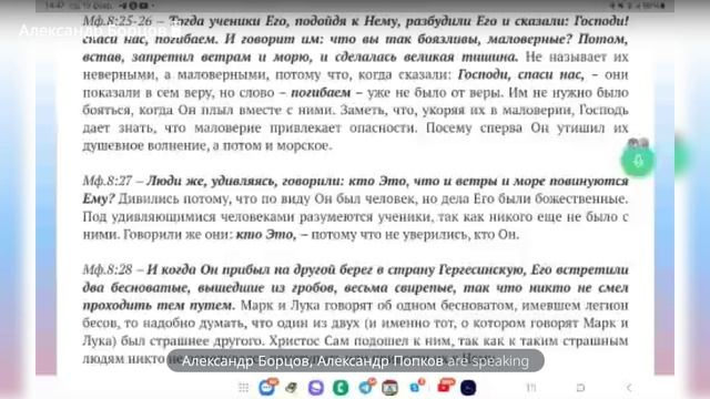 №29. Евангелие от Мф.8:23-26. Ведущий Александр Борцов. 19.02.2025