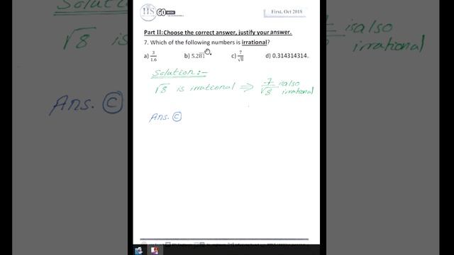 Q7 First PreCalculus Oct2018