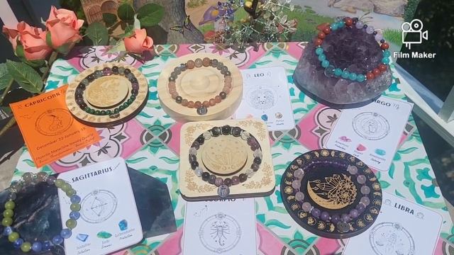 12 БРАСЛЕТОВ ПО ЗНАКУ ЗОДИАКА ИЗ НАТУРАЛЬНЫХ КАМНЕЙ