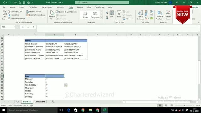 flash fill excel| இது தெரியாம போயிடுச்சே‼️ 🤦♂🤦♂|7 Examples| Excel for beginners|Chartered Wizard|