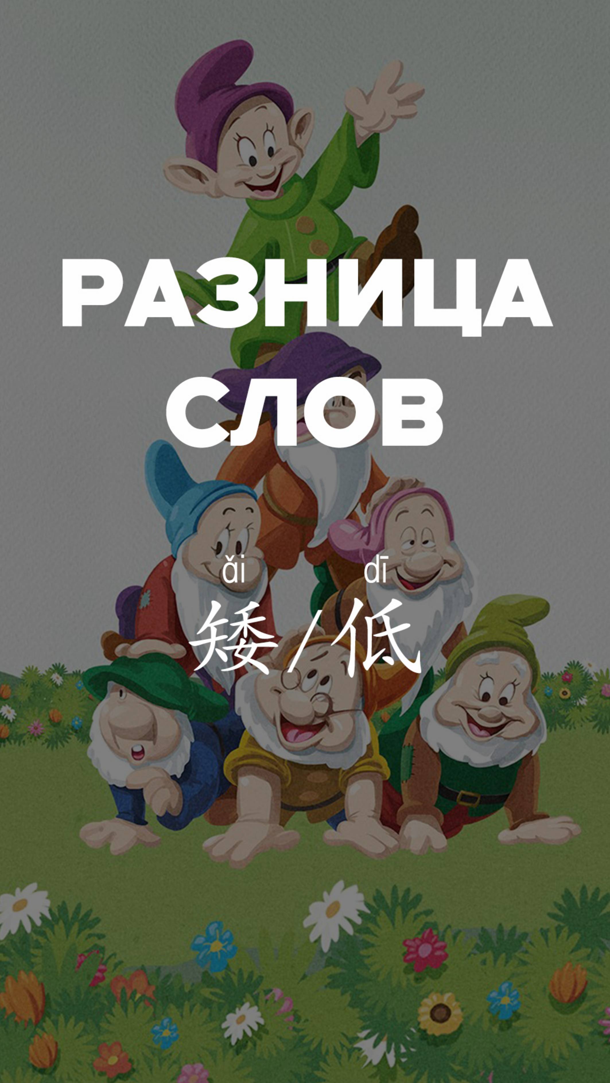 Разница слов:矮 и 低
