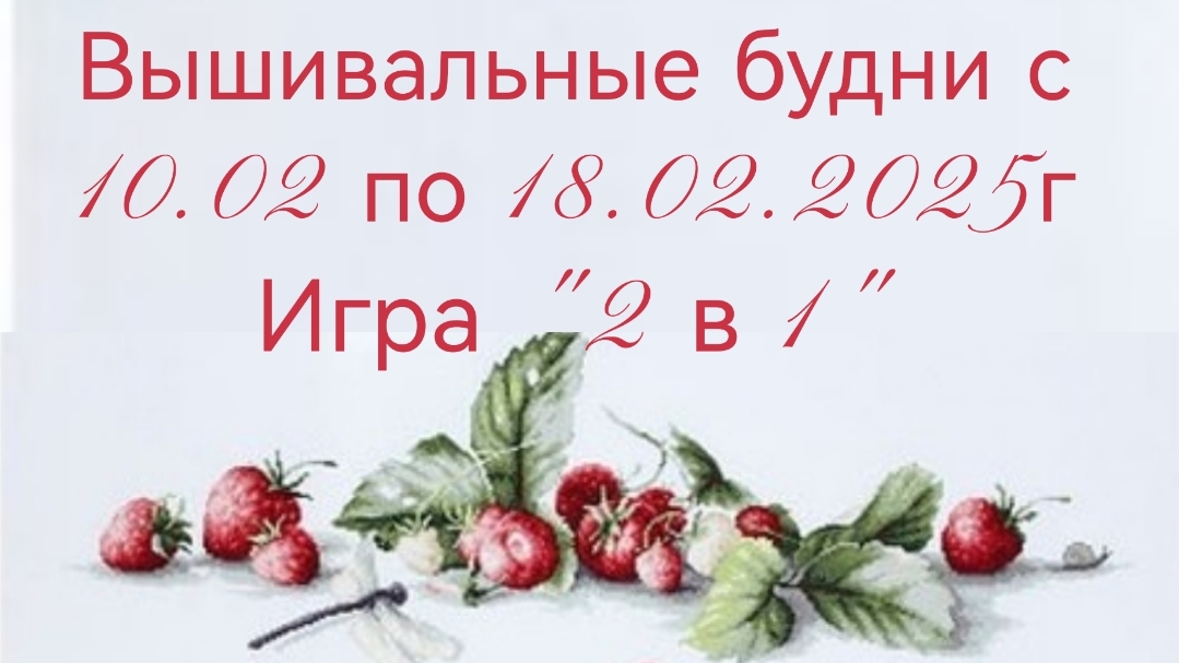 Вышивальные будни с 10.02 по 18.02.2025г. #Вышивальнаяигра "2 в 1"