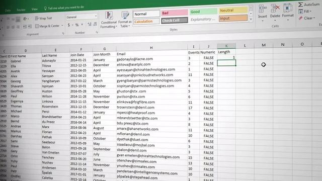Excel L106 - Diagnostic Tools: ISNUMBER, LEN, CODE