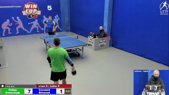 16:00 Найда Александр 3-2 Соловей Виталий cтол 5 ЮГ-3 29.12.21