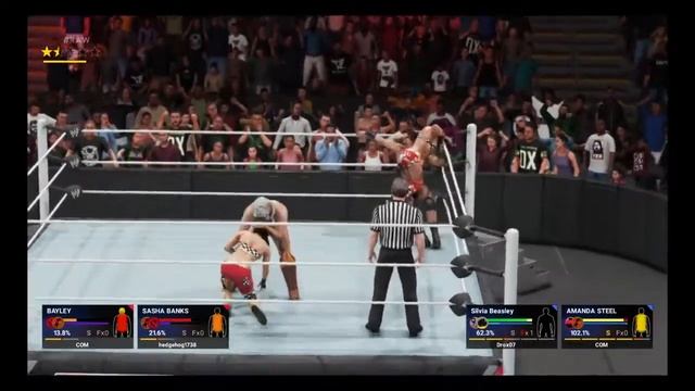 WWE 2K19 Tornado Tag (Online) - Sasha Banks & Bayley vs Silvia Beasley & Amanda Steel (hedgehog1738