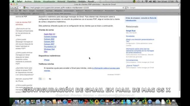 Configuración de Gmail en el Mail de Mac