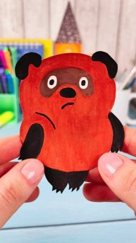 Сделаем магнитик из бумаги. Винни-Пух. #Shorts