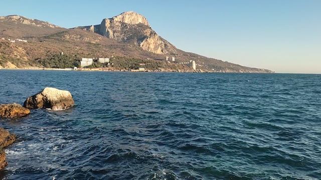 Видеопейзаж зимний вид на Ласпи. Живая картина для отдыха и релаксации.