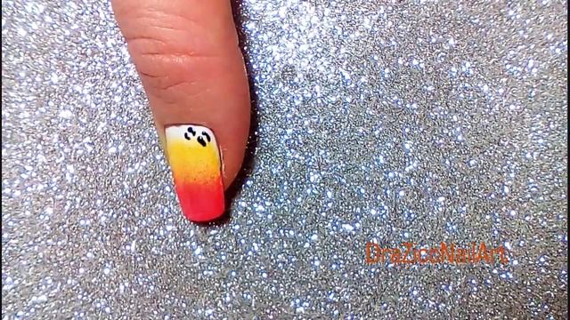 Nails Orange & Yellow leopard // Uñas leopardo naranja y amarillo