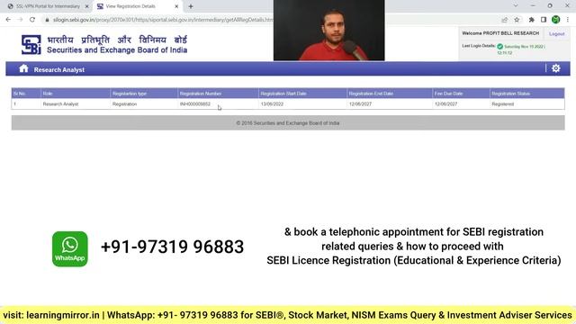 Will Stock Market YouTube Videos Experience count for SEBI IA/RA Registration License