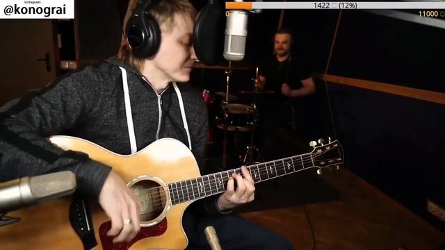 Кино - Стук. На гитаре + барабаны.