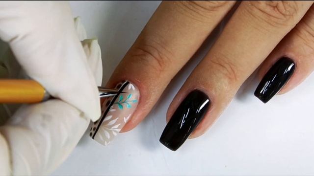 Leaf and leopard print nails art tutorial / Cuccio